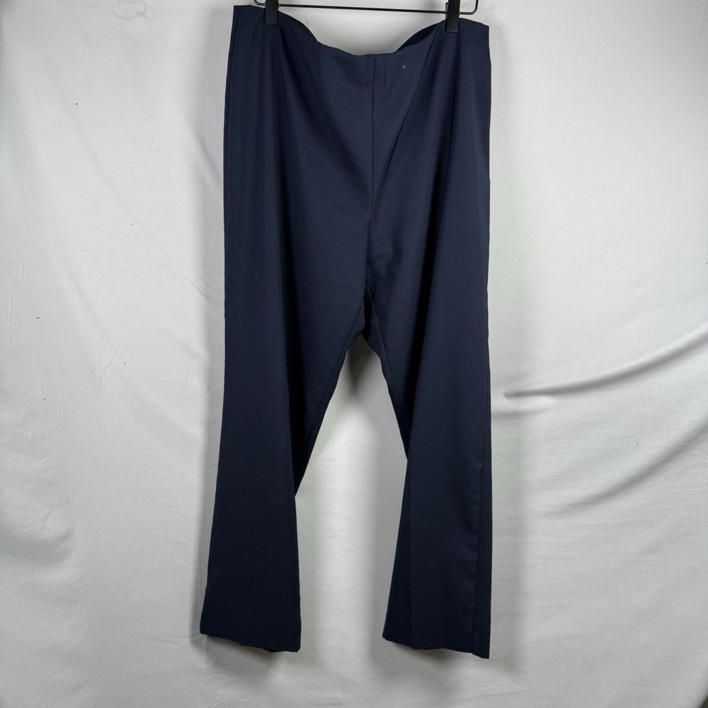 Krazy Larry Women Blue Pull On Ankle Crop Pants Stretch Side Zip Career Size‎ 12